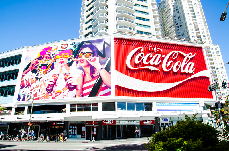 big city billboards with major brands