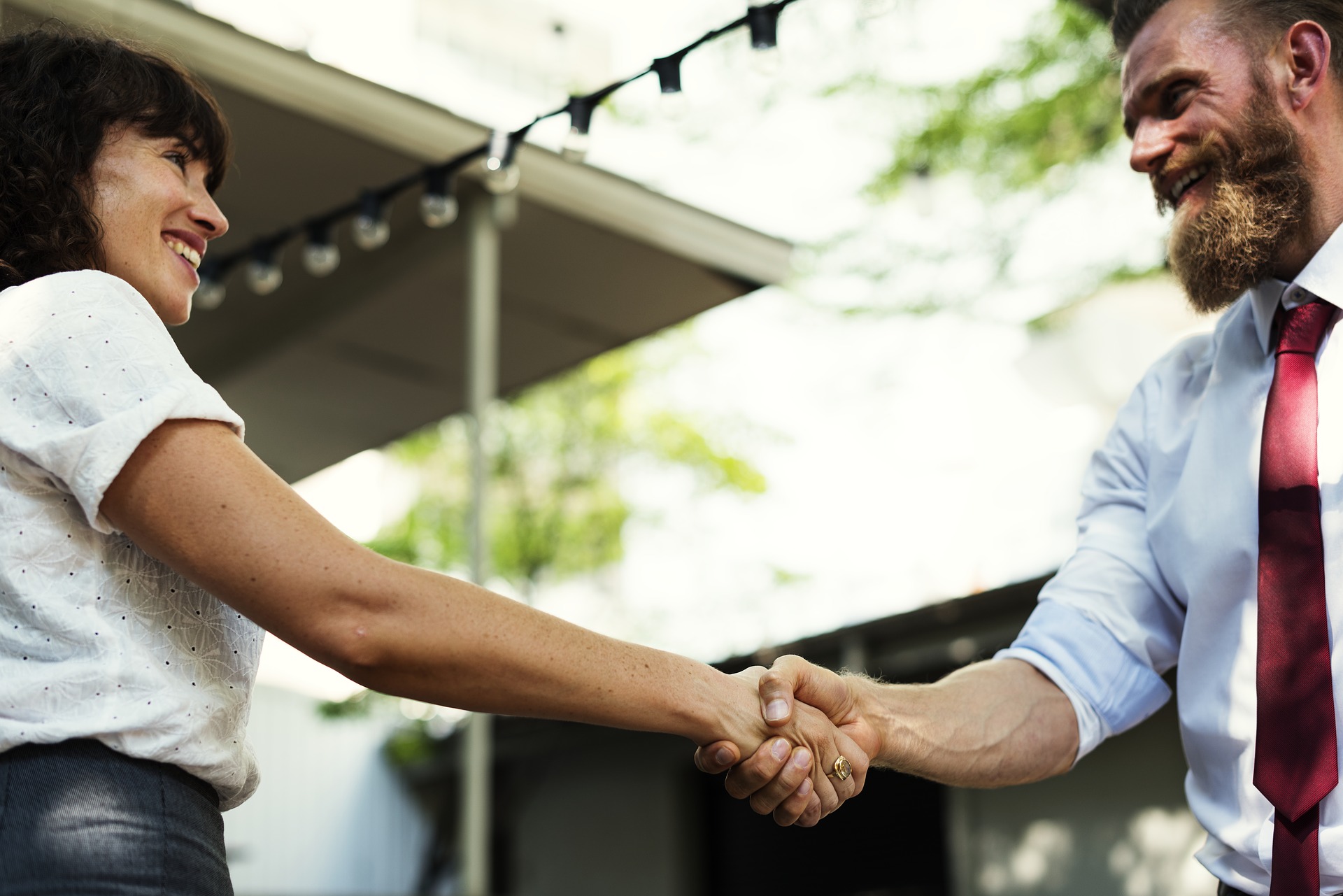 two people shaking hands