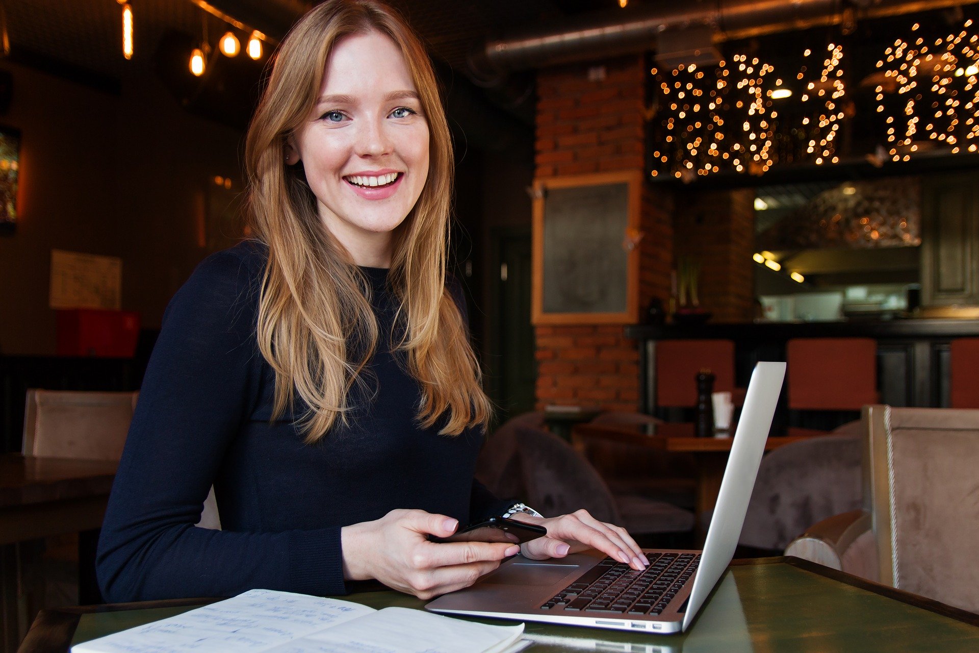 business woman smiling