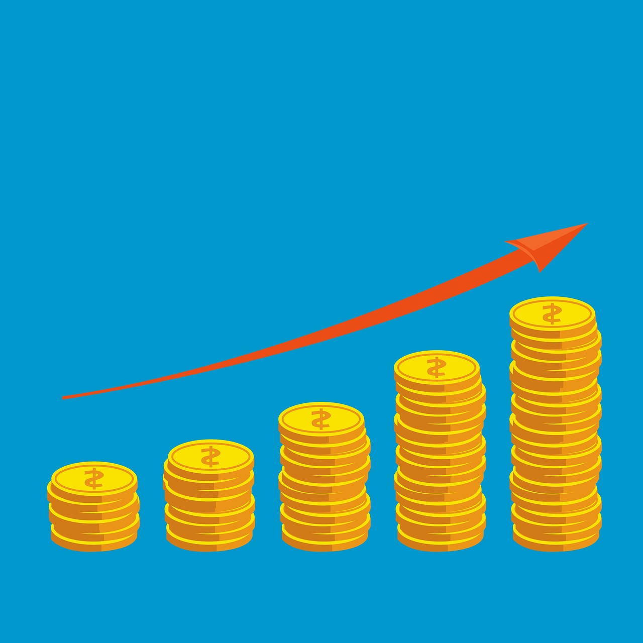 A cartoon image of coins stacking, showing higher pricing