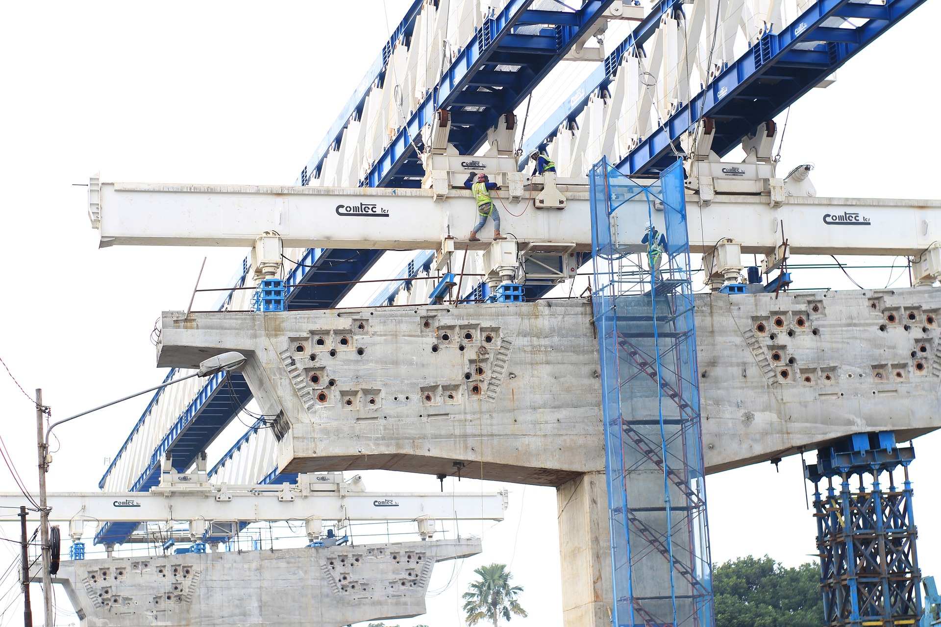 contractors building a bridge