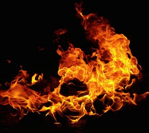 close up of fire flames