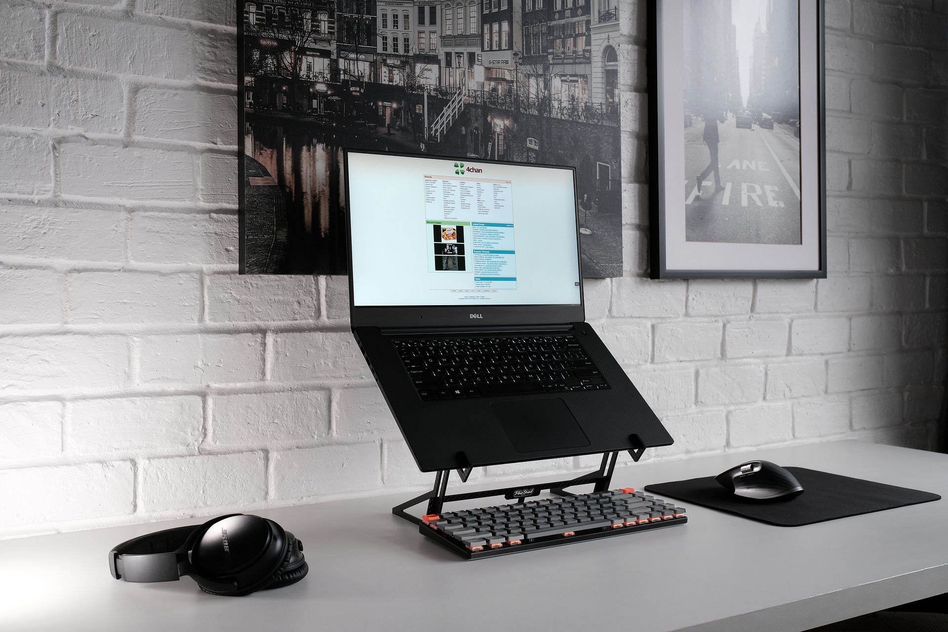 laptop workstation sitting on desk