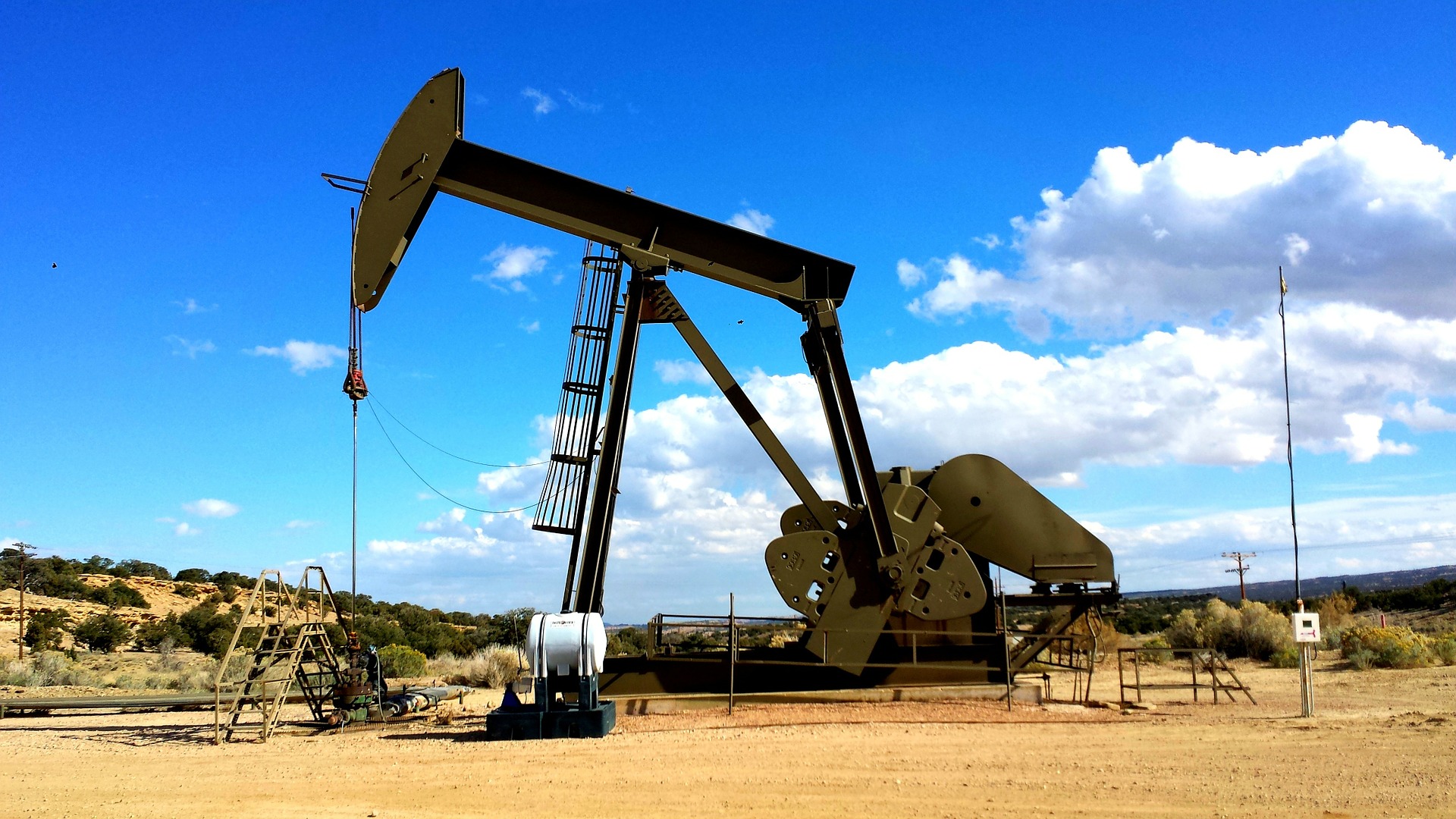 oil rig in a field