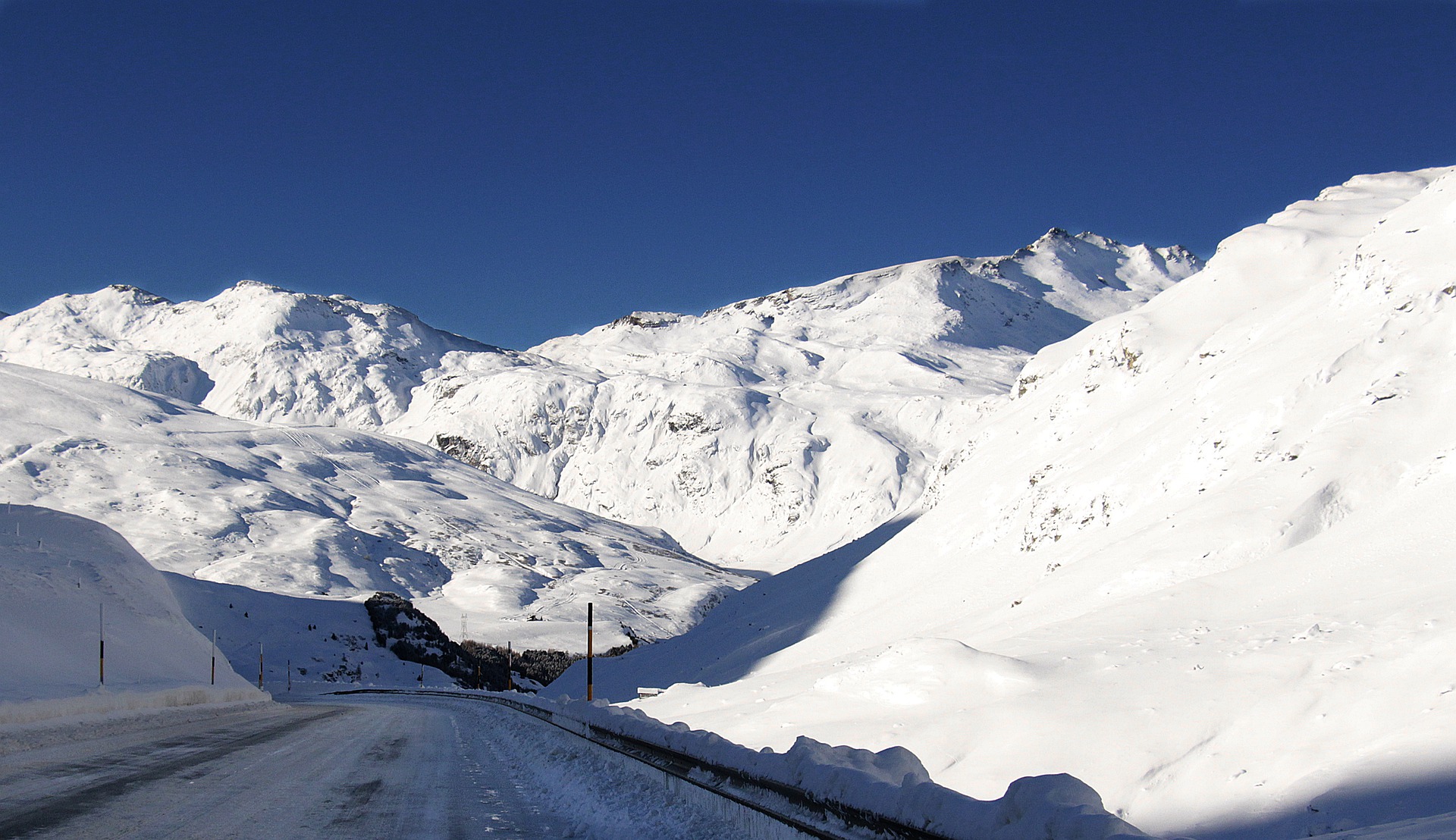 snow covered mountain road