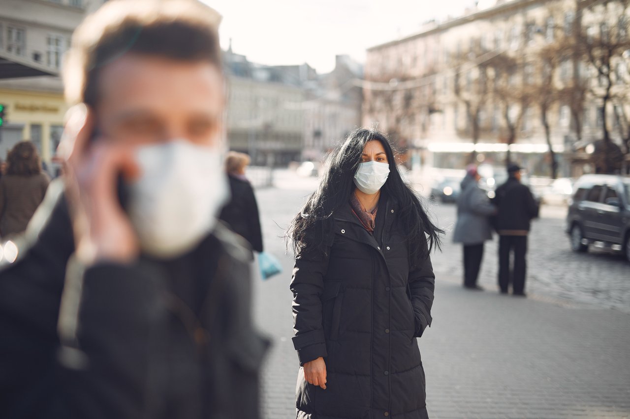 people wearing masks in public
