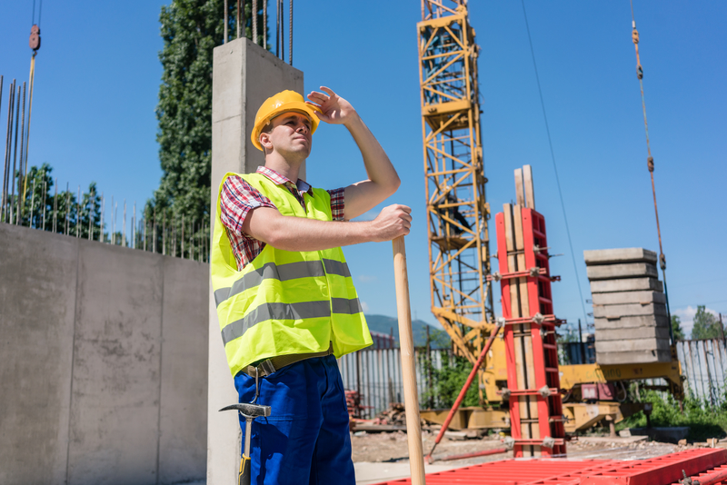 construction worker taking a break