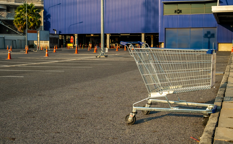 Shopping cart in parking lot