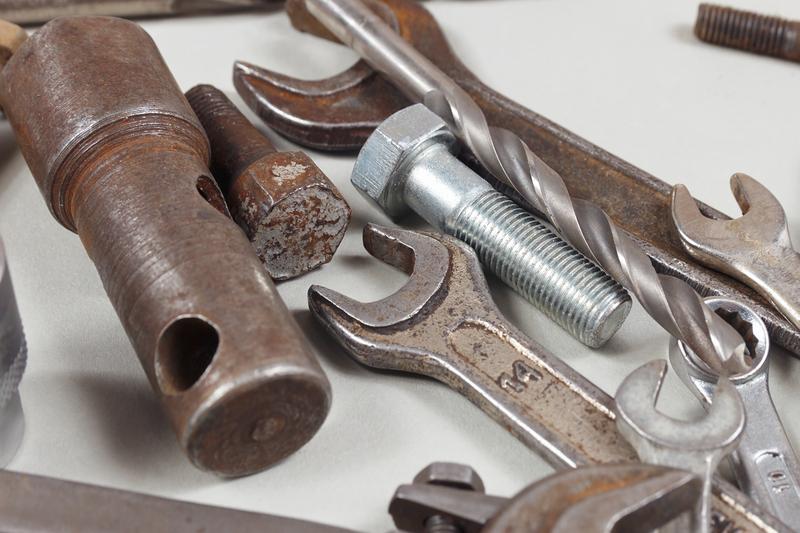 old tools on table