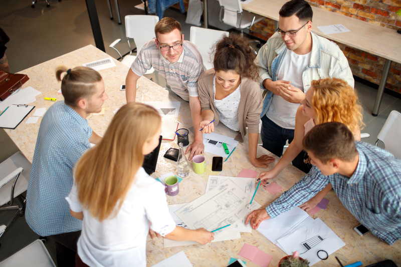 group working on a team project