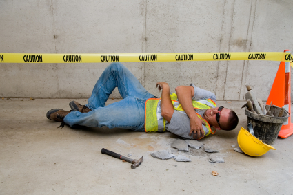 Injured construction worker